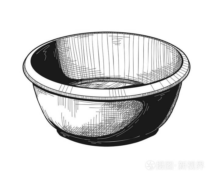 画一个碗碗在白色背景上隔离矢量