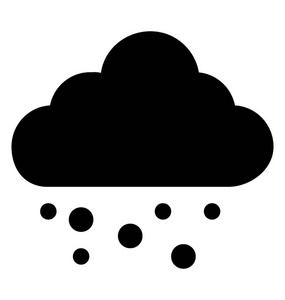 云与液滴雨概念在字形图标