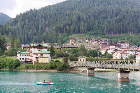 阿尔卑斯山山麓的城市风景如画