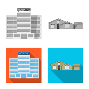 建筑和正面图标的孤立对象。 收集建筑物和屋顶股票符号的网页。