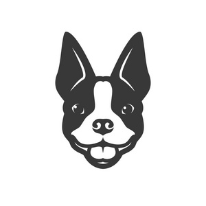 波士顿猎犬的极简主义矢量插图