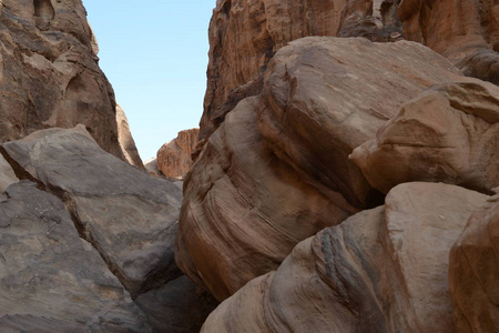 沙漠之旅通过瓦迪朗姆酒荒野沙丘, 约旦, 中东, 徒步旅行, 攀登, 驾驶