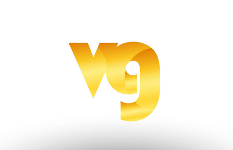 设计字母表字母标志组合VGVG与黄金黄金金属渐变颜色的公司或企业