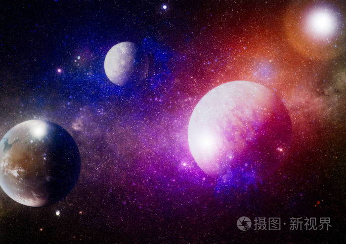 宇宙中的星系,星云和恒星.美国宇航局提供的这幅图像的元素