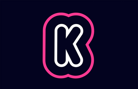 适合公司或企业的粉红色白色蓝色字母字母k标志设计