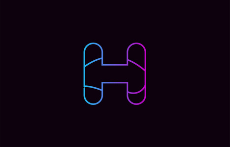字母表字母h标志设计蓝色和粉红色适合公司或企业