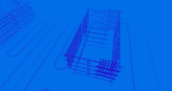 房屋建筑建筑图纸三维插图