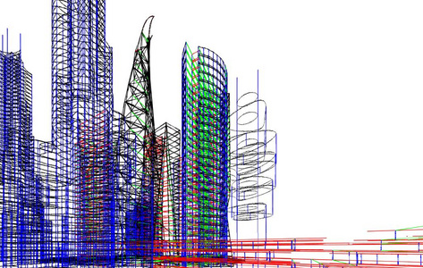 房屋建筑建筑图纸三维插图