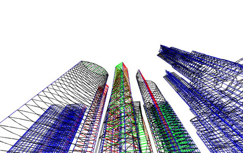 房屋建筑建筑图纸三维插图