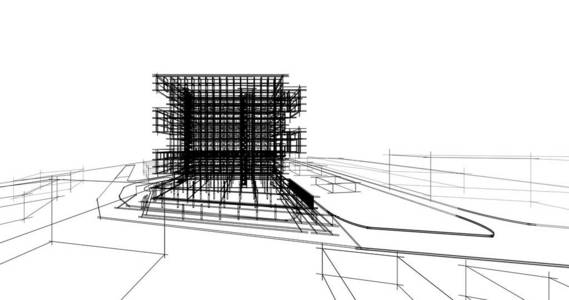 建筑图纸3D插图插图