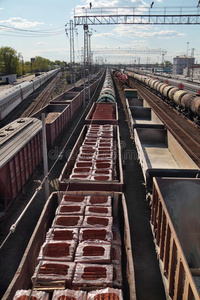 天空 俄罗斯 货物 长的 行业 铁路 展望 建筑 马车 平台
