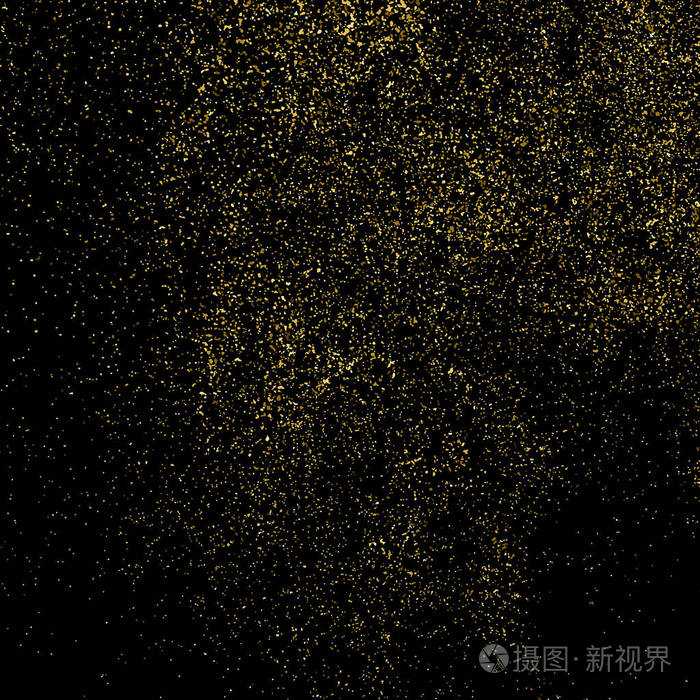 琥珀颗粒的颜色. 庆祝背景. 纸屑的金色爆炸. 矢量插图10.