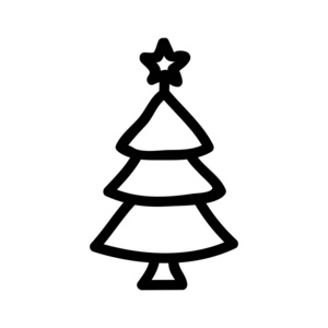 圣诞树树平面样式图标插图