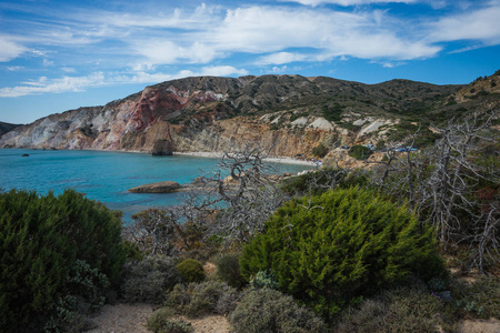 希腊米洛斯岛美丽的海滩图片