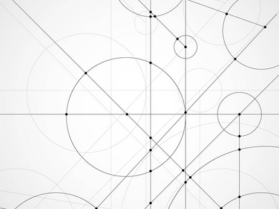 工程图的抽象背景。用圆圈和线条制成的技术壁纸。几何设计