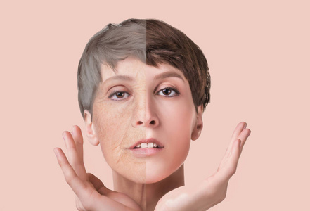 抗衰老美容衰老和年轻起重护肤整形外科概念