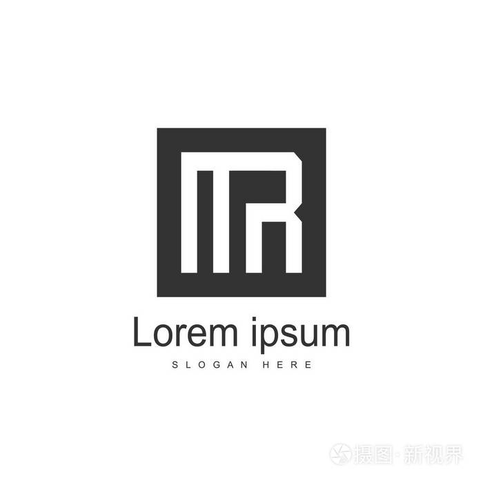 初始字母mr标志模板设计 极简字母标志矢量设计