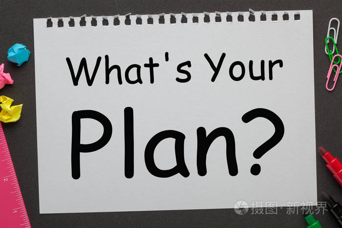 s your plan question written on notebook paper and office suppli