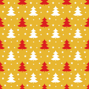 圣诞树包装纸假日图案。 矢量图。