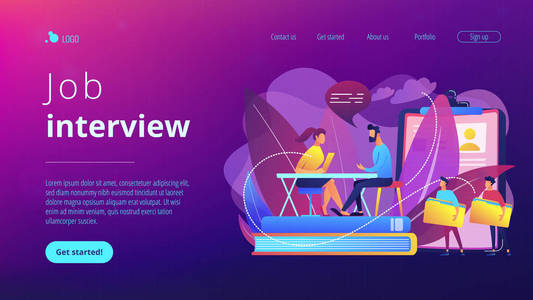 求职面试概念登陆页面