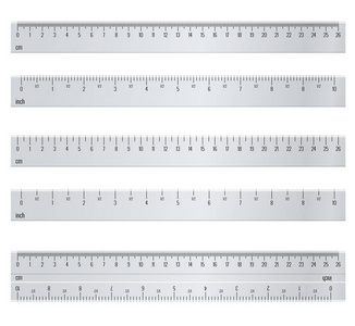 厘米和英寸测量刻度厘米指标。标尺10英寸和