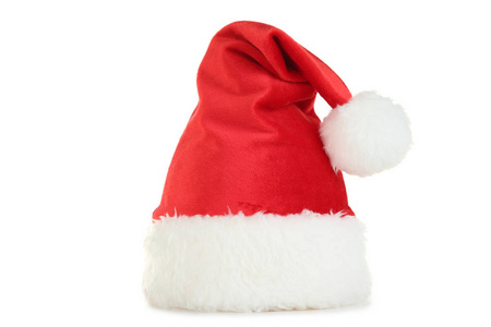 白色背景的圣诞老人帽子