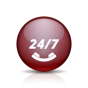 呼叫中心客户支持24小时图标矢量插图