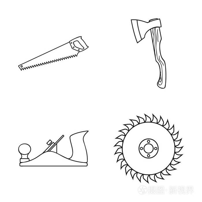 工具和木工股票向量的集合