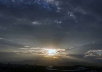 金色夕阳天空抽象