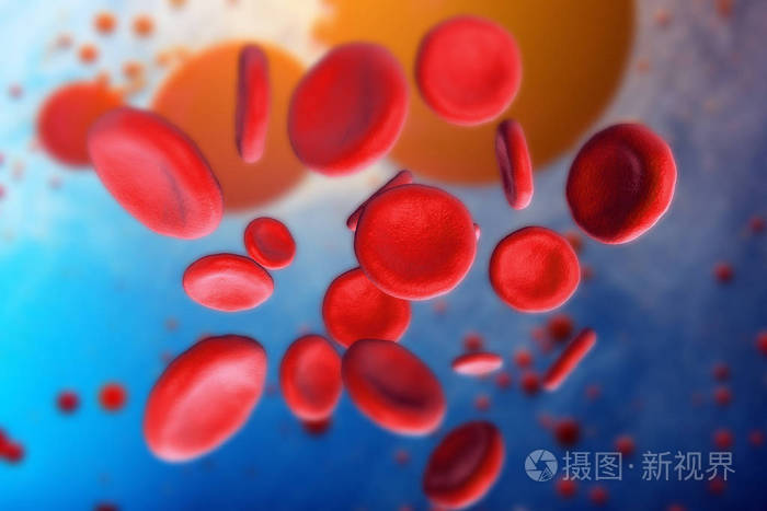 显微镜下红细胞红细胞特写的三维图.科学医学概念的背景.