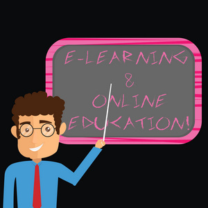 文字写作文本 e 学习和在线教育。远程学习在线数字课程的商业理念