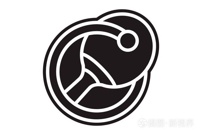 乒乓球乒乓球乒乓球标签俱乐部标志徽章和设计元素. 运动标志模板