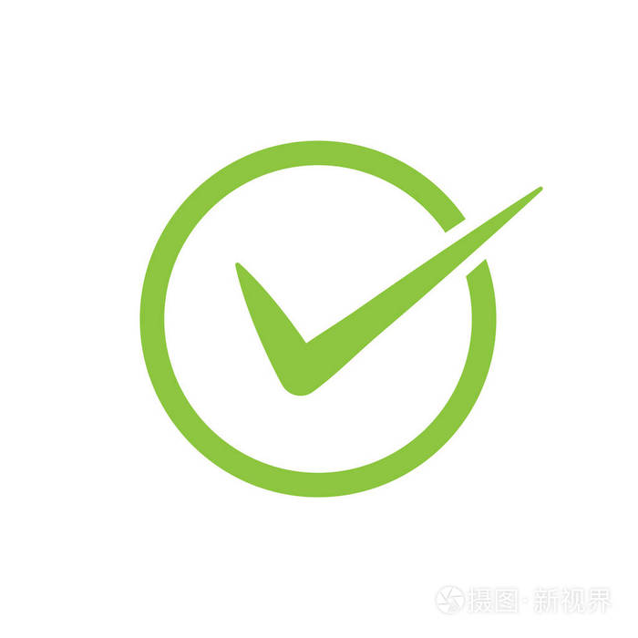 勾选绿色符号为您的网站设计标志应用程序ui 插图
