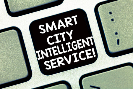 概念手写显示智能城市智能服务。