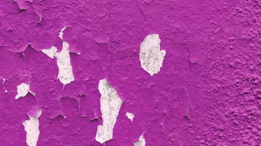 旧粗糙混凝土表面浅彩色紫色剥落油漆