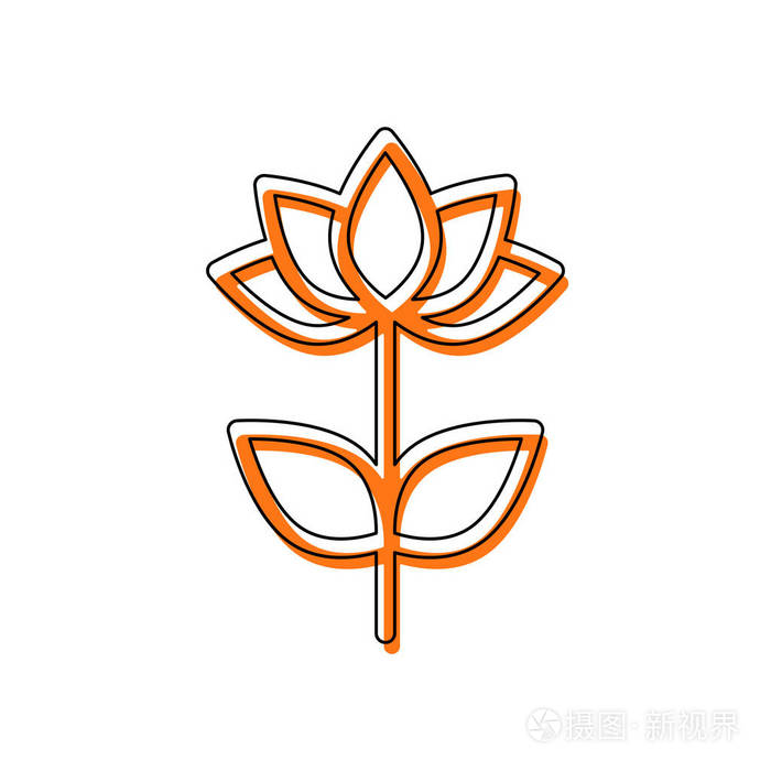 简单的花符号. 线性图标.