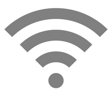 wifi符号图标中灰色简单孤立矢量插图