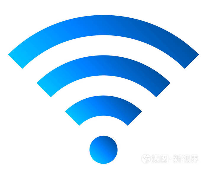 wifi符号图标蓝色简单梯度孤立矢量插图