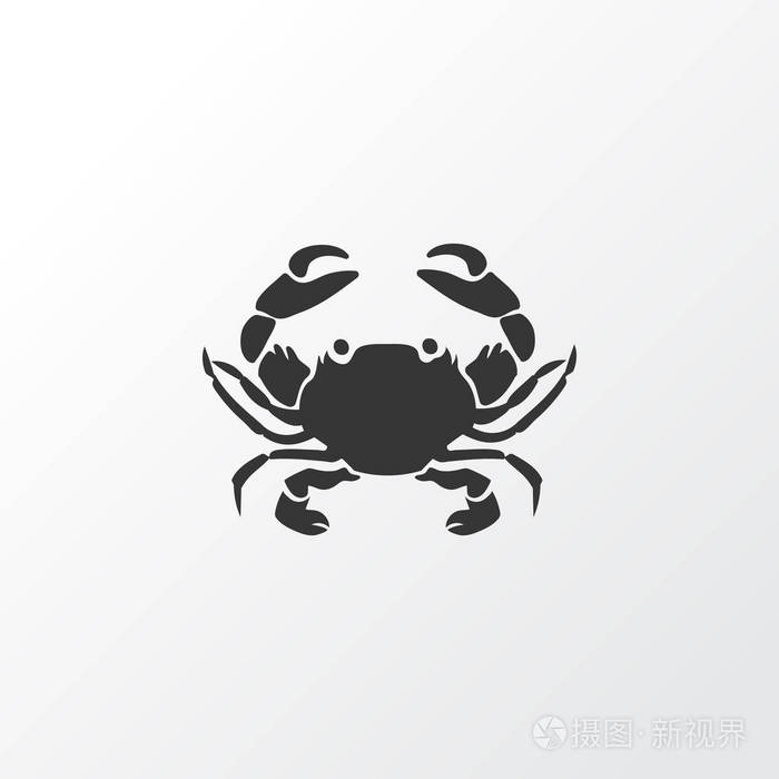 蟹图标符号.优质隔离癌症元素的流行风格
