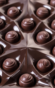 盒装巧克力糖果的背景
