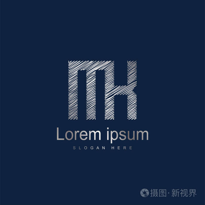 初始字母mk标志模板矢量设计