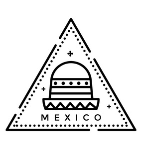 旅游图标，墨西哥邮票