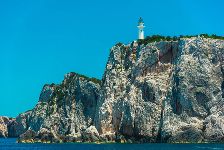 海上海岸岩石灯塔风景