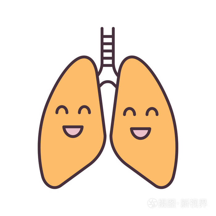 呼吸系统健康 健康的肺系统 孤立矢量插图