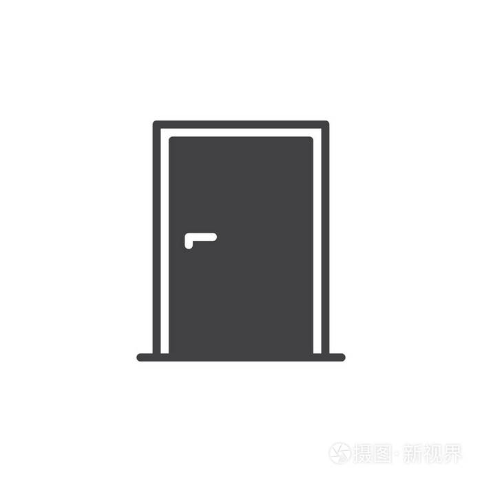 门图标矢量填充平面标志固体象形文字隔离在白色上. 符号标志插图.