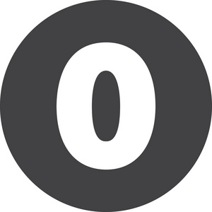 零位0平面图标圆形标志