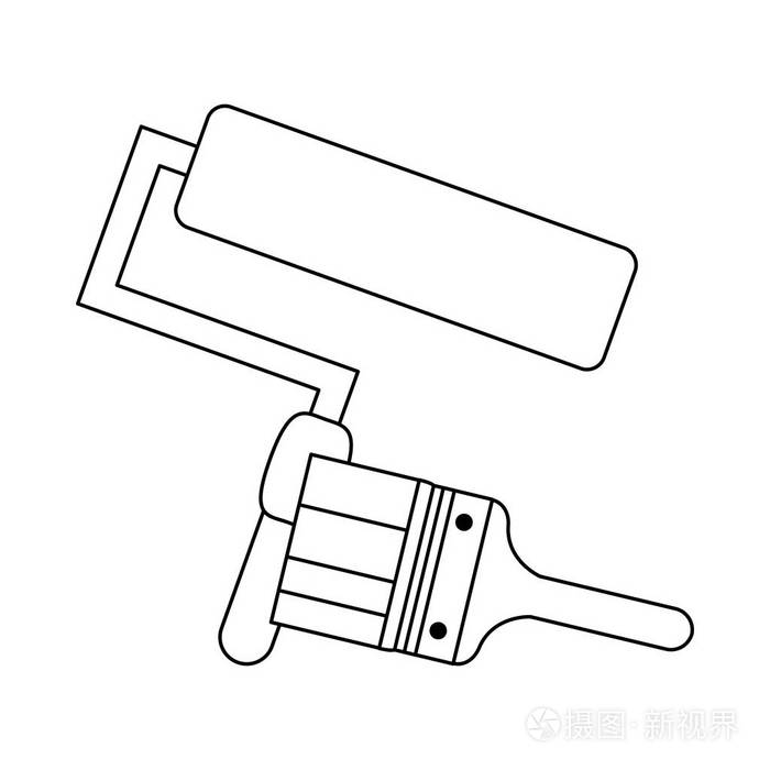 建筑工具和元素黑白