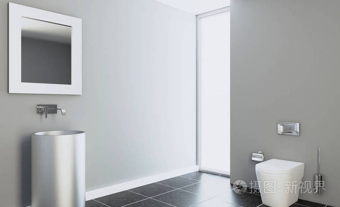 抽象厕所和浴室内部为背景.3d绘制.