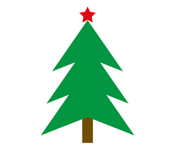 白色背景上的矢量圣诞树