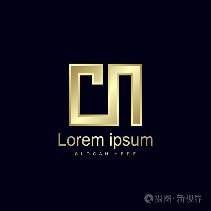 初始字母cn标志模板矢量设计